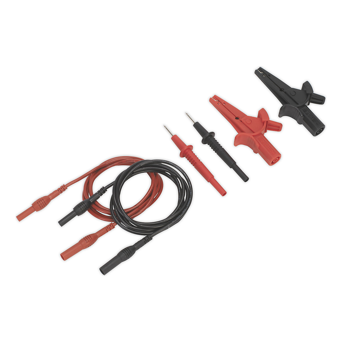 Sealey Automotive Test Lead & Crocodile Clip Set | 6pc (Product illustration 2)-1