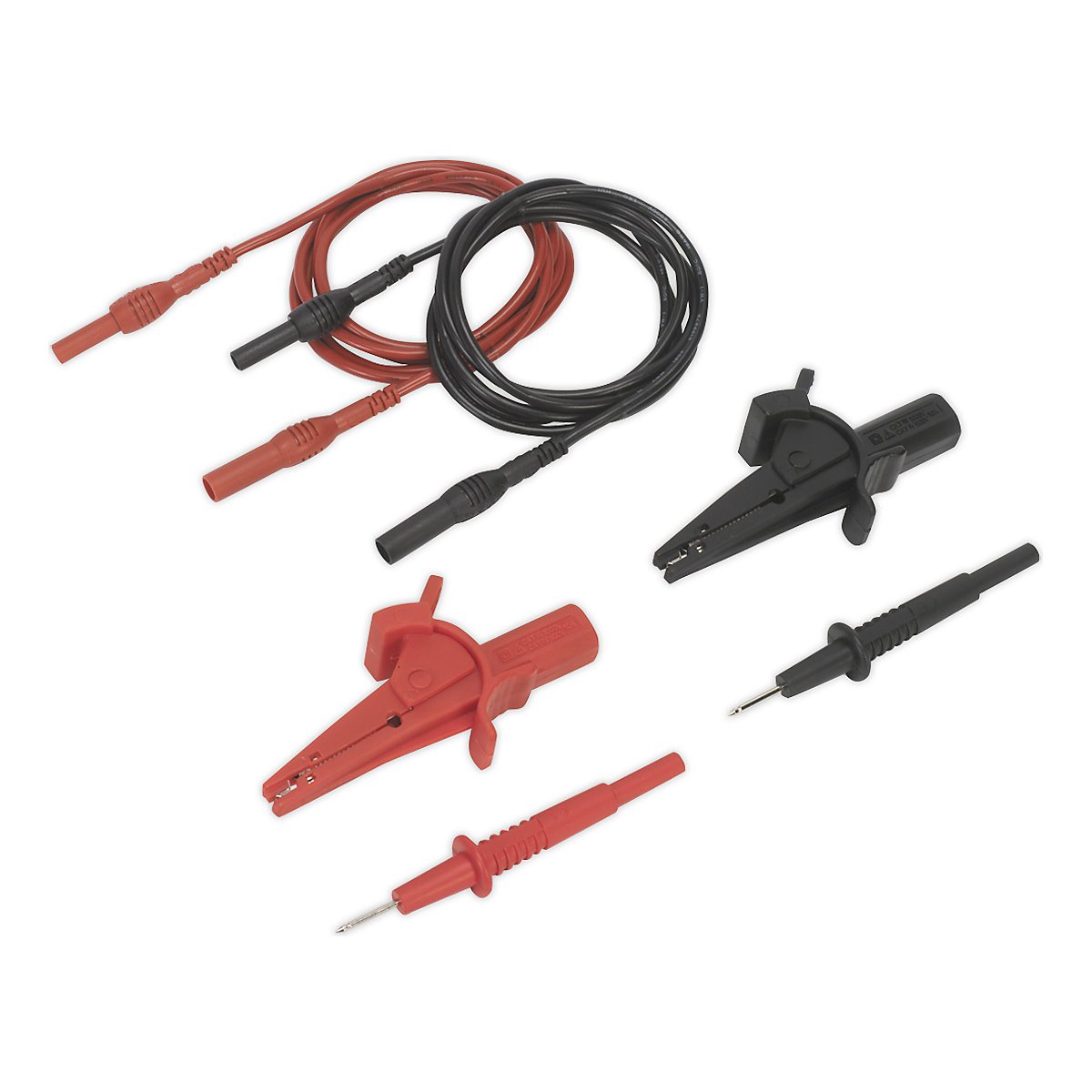 Sealey Automotive Test Lead & Crocodile Clip Set | 6pc (Product illustration 3)-2