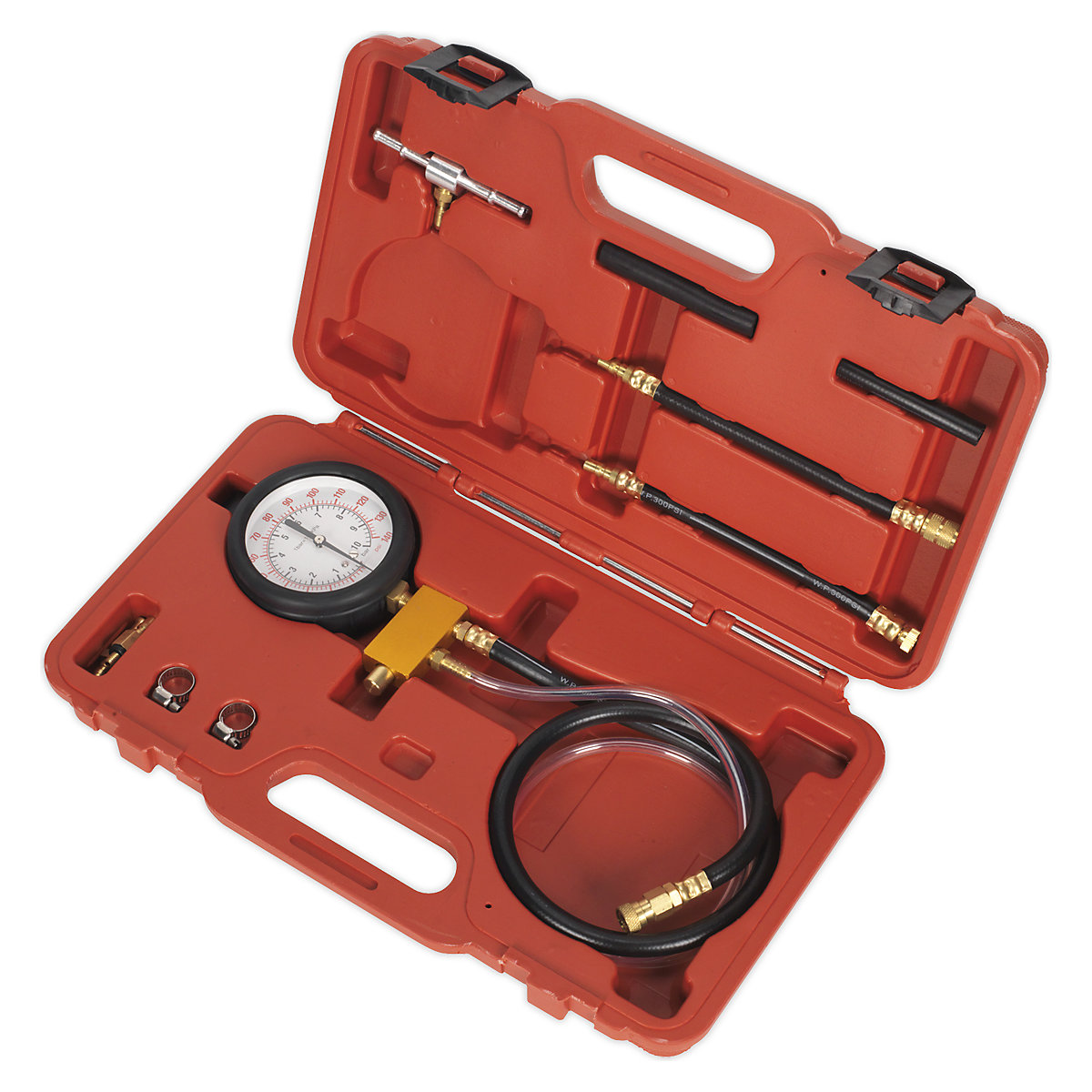 Sealey Fuel Injection Pressure Test Kit | Schrader Test Port (Product illustration 2)-1