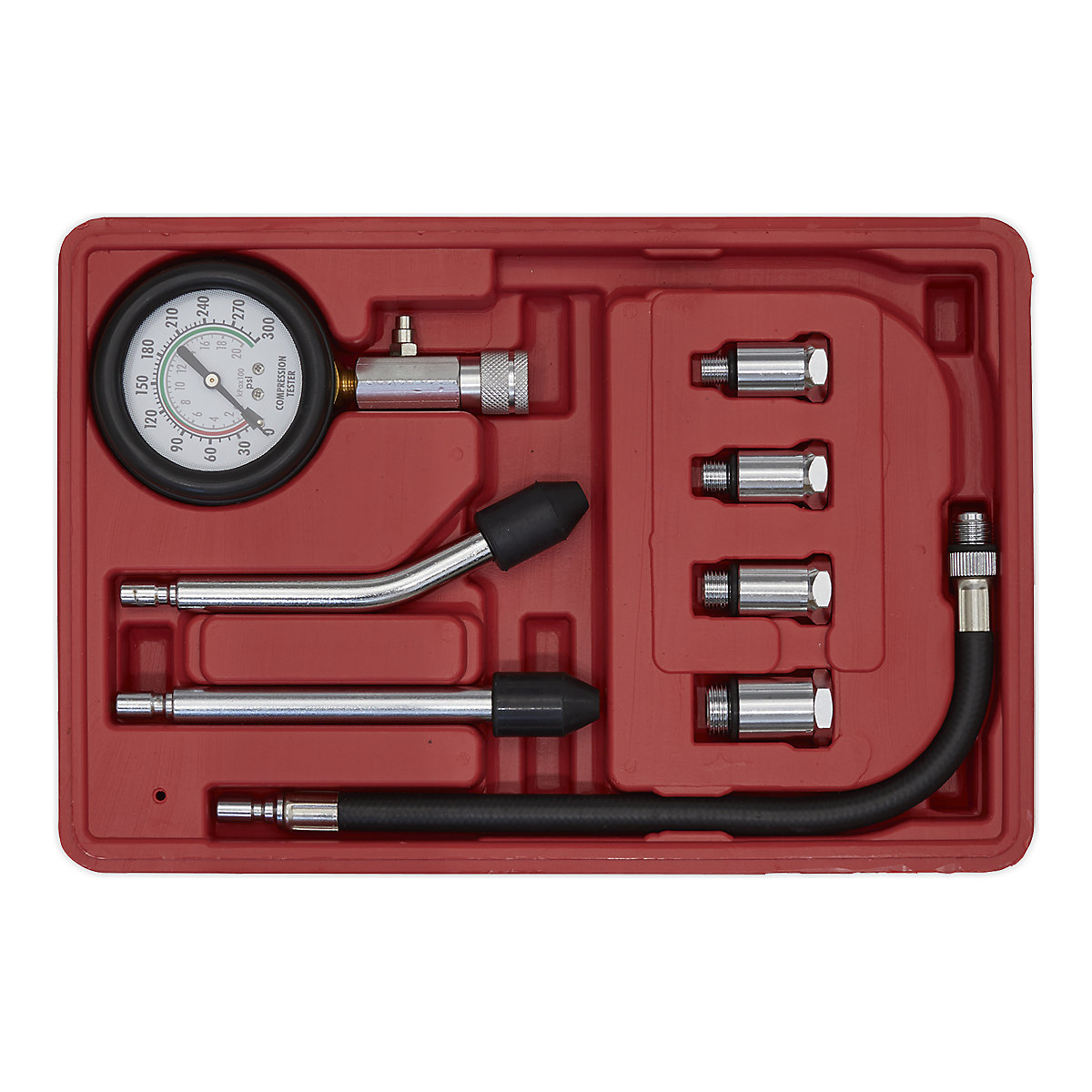 Sealey Petrol Engine Compression Kit | 8pc (Product illustration 2)-1