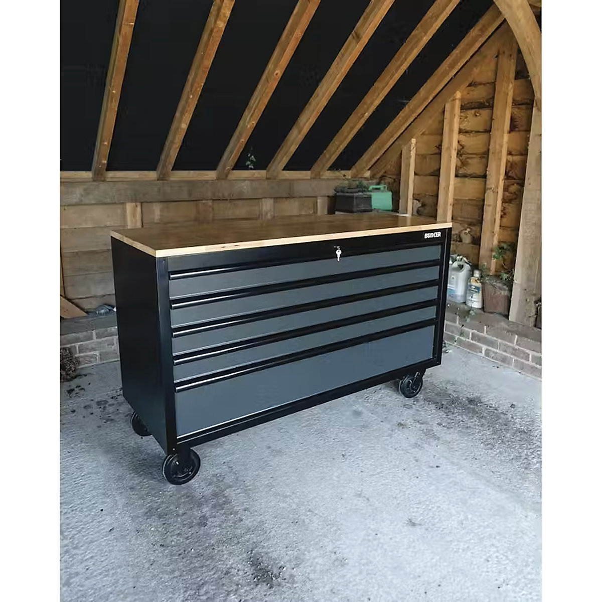 BUNKER® 61" Workbench Roller Tool Cabinet | 5 Drawers (Product illustration 2)-1