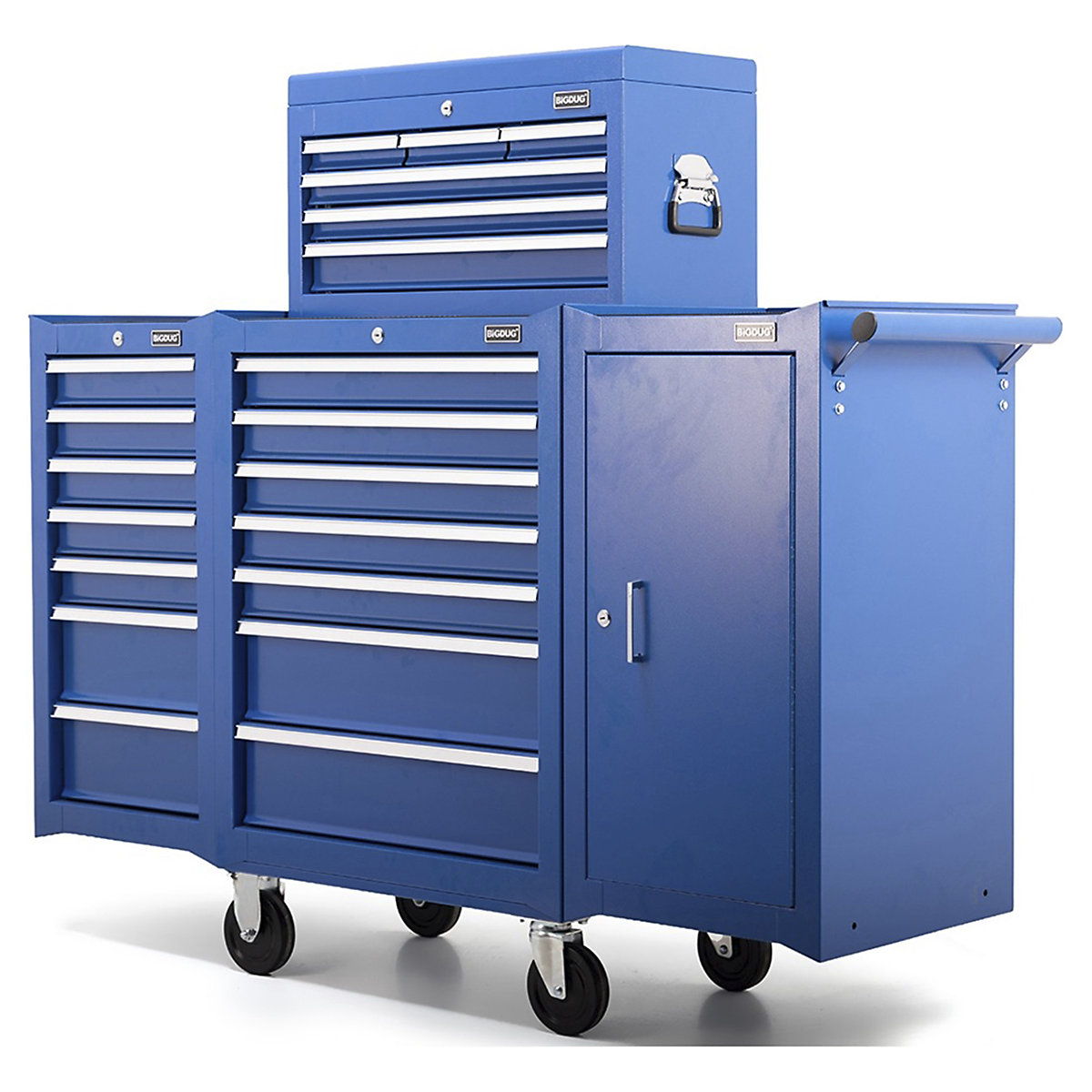 BiGDUG Essentials 27" Tool Chest Set with 7 Drawer Roller Cabinet, Hanging Cabinets & Top Chest (Product illustration 2)-1