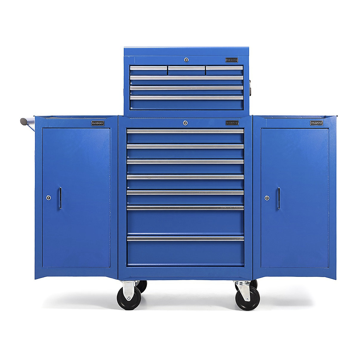 BiGDUG Essentials 27" Tool Chest Set with 7 Drawer Roller Cabinet, Hanging Cabinets & Top Chest