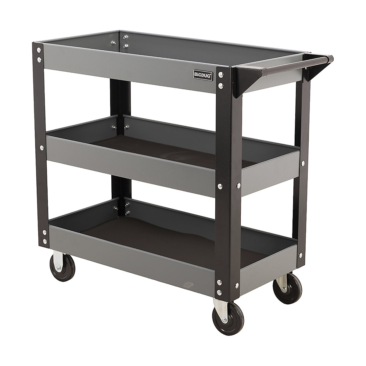 BiGDUG Garage Tool Trolleys, BiGDUG Garage Tool Trolleys, BiGDUG Garage Tool Trolley | 3 Level | 780h x 845w x 410d mm | Textured Black & Grey-1