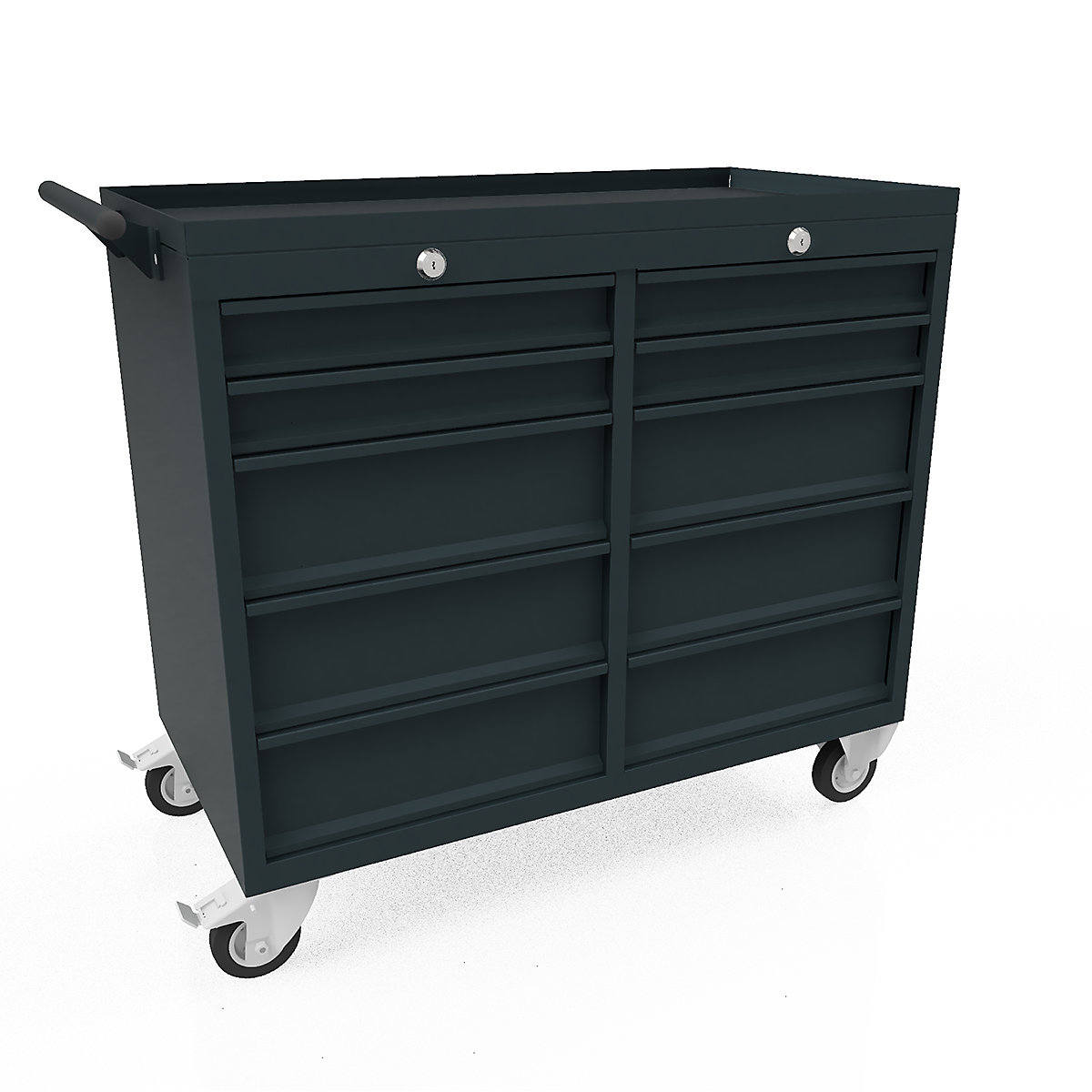 BiGDUG Mobile Tool Cabinets, BiGDUG Mobile Tool Cabinets, BiGDUG Mobile Tool Cabinet | 820h x 900w x 450d mm | Double 5 Drawer | 450kg UDL | Dark Grey-0