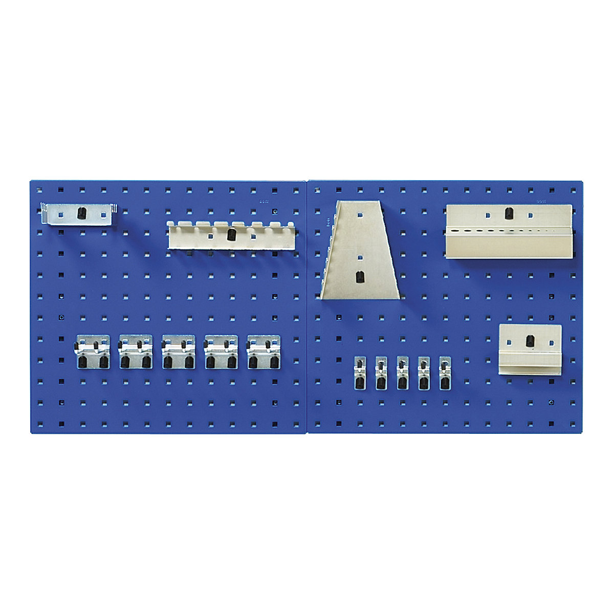 Bott Perfo Panel & Hook Kits, Bott Perfo Panel & Hook Kits, Bott Perfo Panel & Hook Kit D | 457h x 1000w mm | Blue | 2 x 0.5m Panels | 15 Piece Hook Kit-0