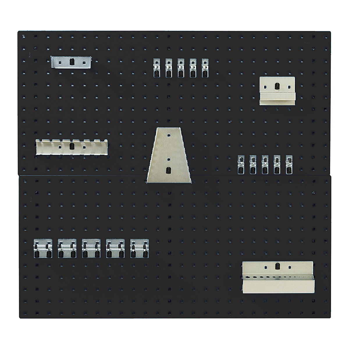 Bott Perfo Panel & Hook Kits, Bott Perfo Panel & Hook Kits, Bott Perfo Panel & Hook Kit E | 914h x 1000w mm | Dark Grey | 2 x 1.0m Panels | 20 Piece Hook Kit-0