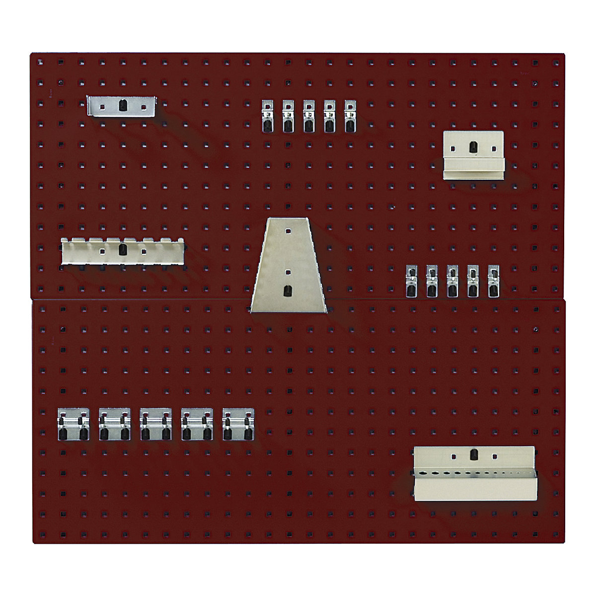 Bott Perfo Panel & Hook Kits, Bott Perfo Panel & Hook Kits, Bott Perfo Panel & Hook Kit E | 914h x 1000w mm | Red | 2 x 1.0m Panels | 20 Piece Hook Kit-0