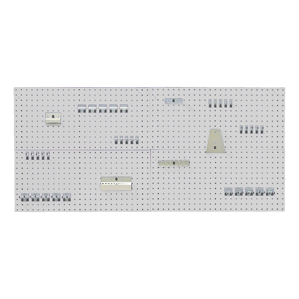 Bott Perfo Panel & Hook Kits, Bott Perfo Panel & Hook Kits, Bott Perfo Panel & Hook Kit A | 1000h x 1828w mm | Light Grey | 4 x 1.0m Panels | 40 Piece Hook Kit-0