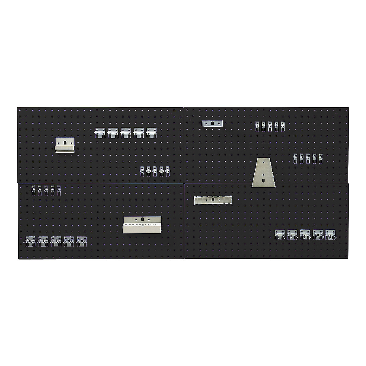Bott Perfo Panel & Hook Kits, Bott Perfo Panel & Hook Kits, Bott Perfo Panel & Hook Kit A | 1000h x 1828w mm | Dark Grey | 4 x 1.0m Panels | 40 Piece Hook Kit-0