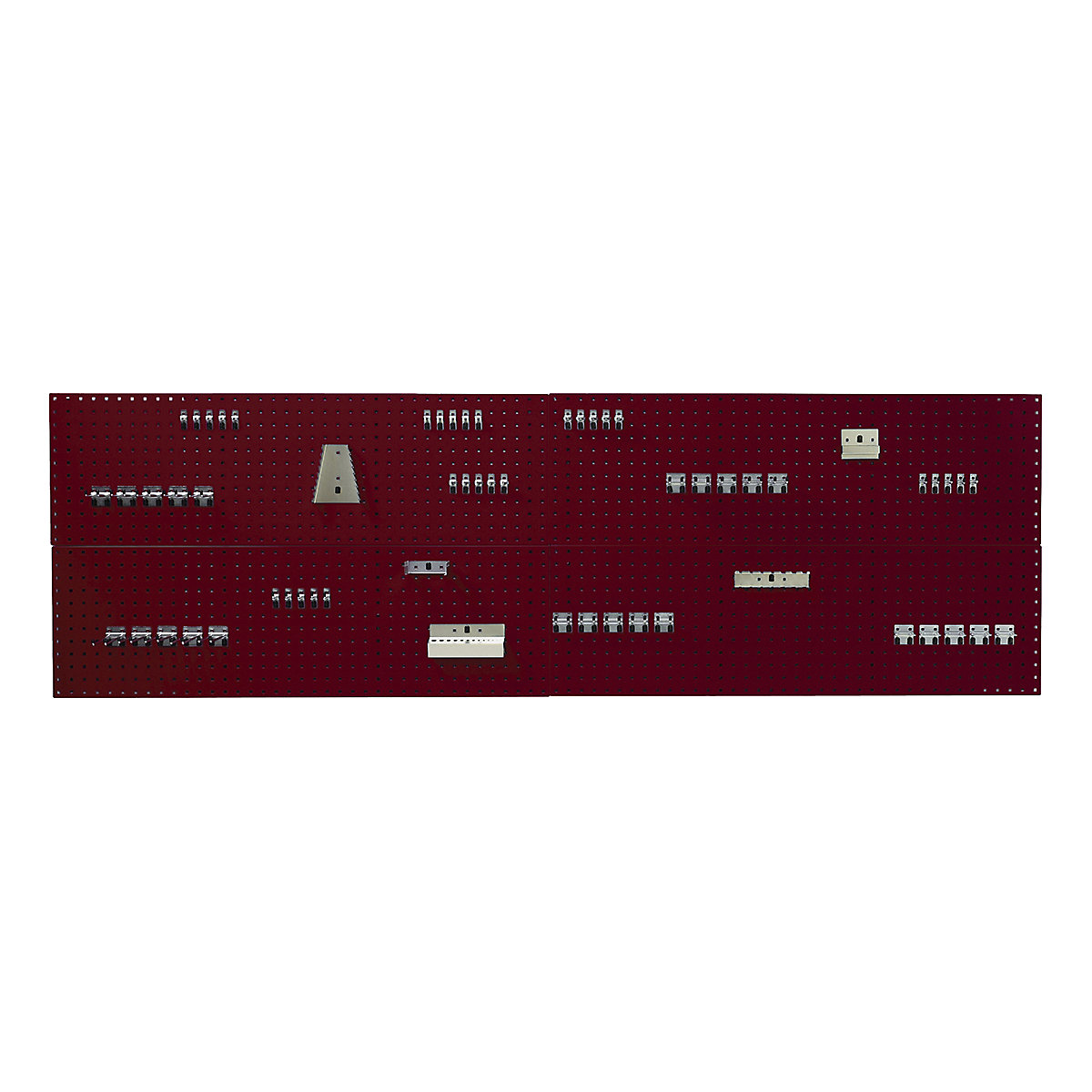 Bott Perfo Panel & Hook Kits, Bott Perfo Panel & Hook Kits, Bott Perfo Panel & Hook Kit B | 914h x 3000w mm | Red | 4 x 1.5m Panels | 60 Piece Hook Kit-0