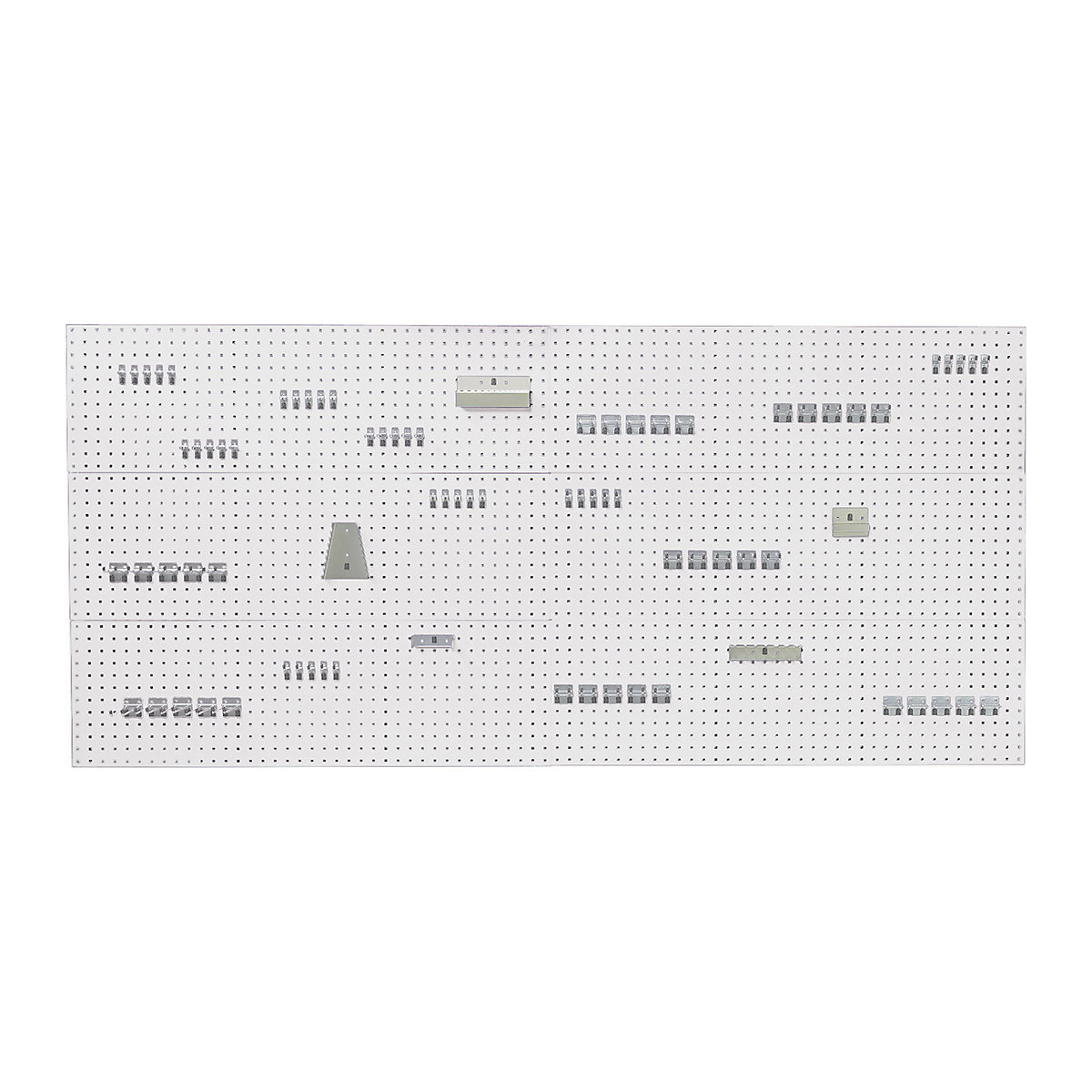 Bott Perfo Panel & Hook Kits, Bott Perfo Panel & Hook Kits, Bott Perfo Panel & Hook Kit C | 1828h x 3000w mm | Light Grey | 6 x 1.5m Panels | 80 Piece Hook Kit-0