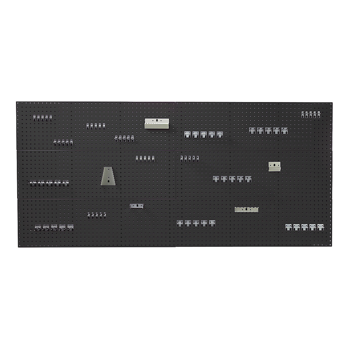 Bott Perfo Panel & Hook Kits, Bott Perfo Panel & Hook Kits, Bott Perfo Panel & Hook Kit C | 1828h x 3000w mm | Dark Grey | 6 x 1.5m Panels | 80 Piece Hook Kit-0