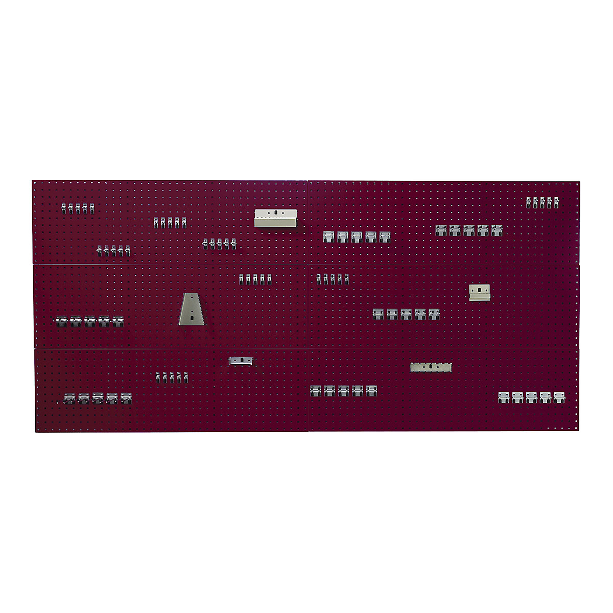 Bott Perfo Panel & Hook Kits, Bott Perfo Panel & Hook Kits, Bott Perfo Panel & Hook Kit C | 1828h x 3000w mm | Red | 6 x 1.5m Panels | 80 Piece Hook Kit-0