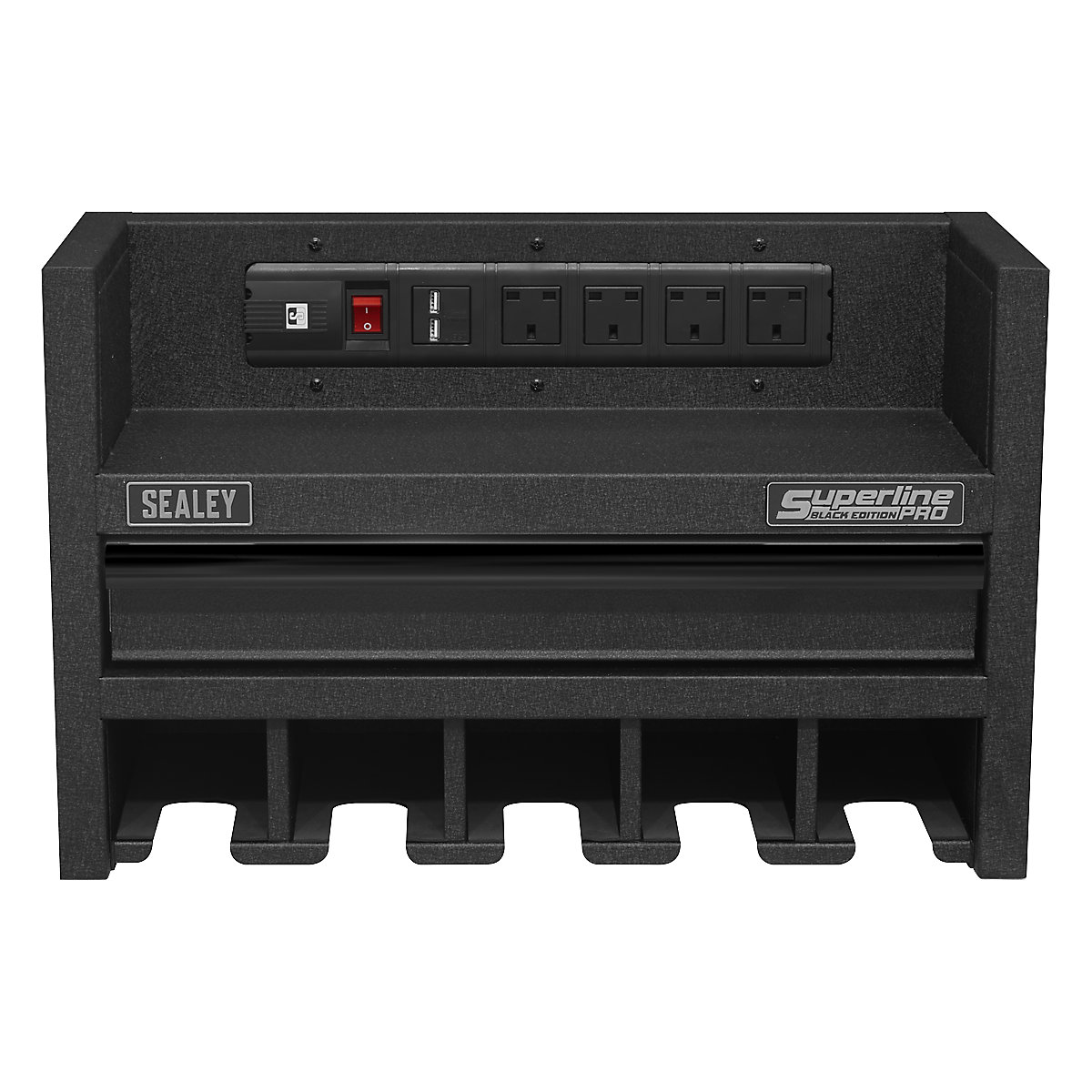 Sealey Power Tool Storage Rack | Drawer & Power Strip (Product illustration 3)-2