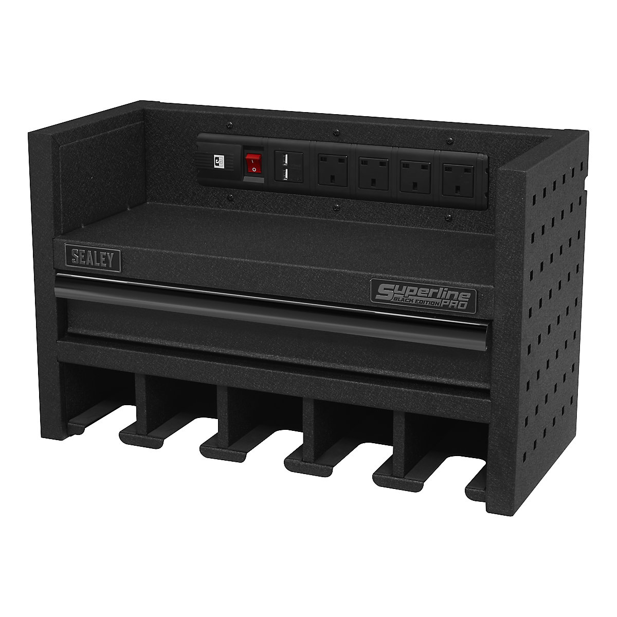 Sealey Power Tool Storage Rack | Drawer & Power Strip (Product illustration 4)-3