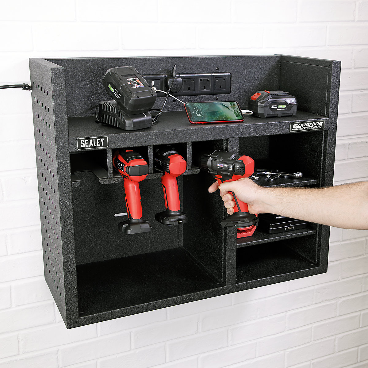 Sealey Power Tool Storage Rack | Power Strip (Product illustration 4)-3