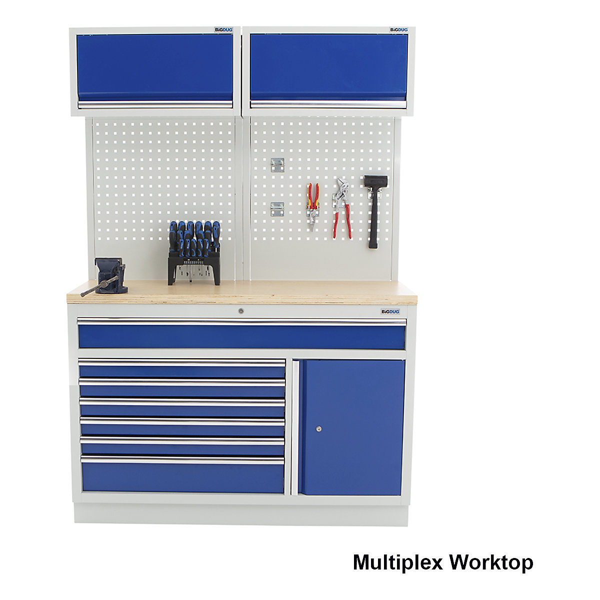 BiGDUG 1361mm Wide Storage System | 7 Drawer & 1 Door Cabinet (Product illustration 3)-2