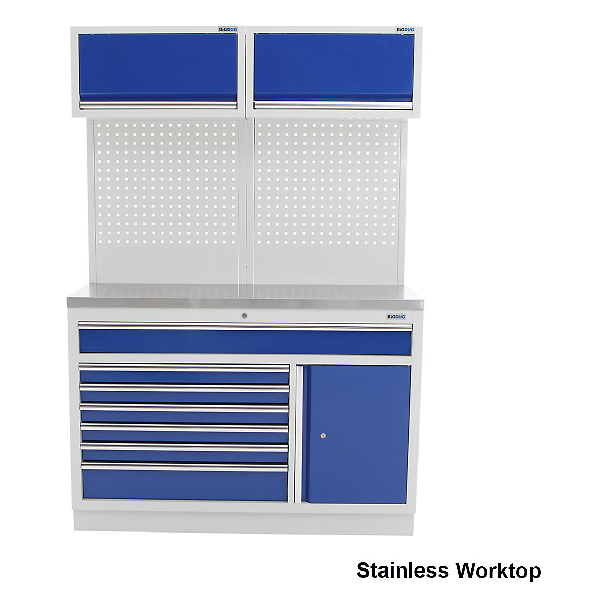 BiGDUG 1361mm Wide Storage System | 7 Drawer & 1 Door Cabinet (Product illustration 2)-1