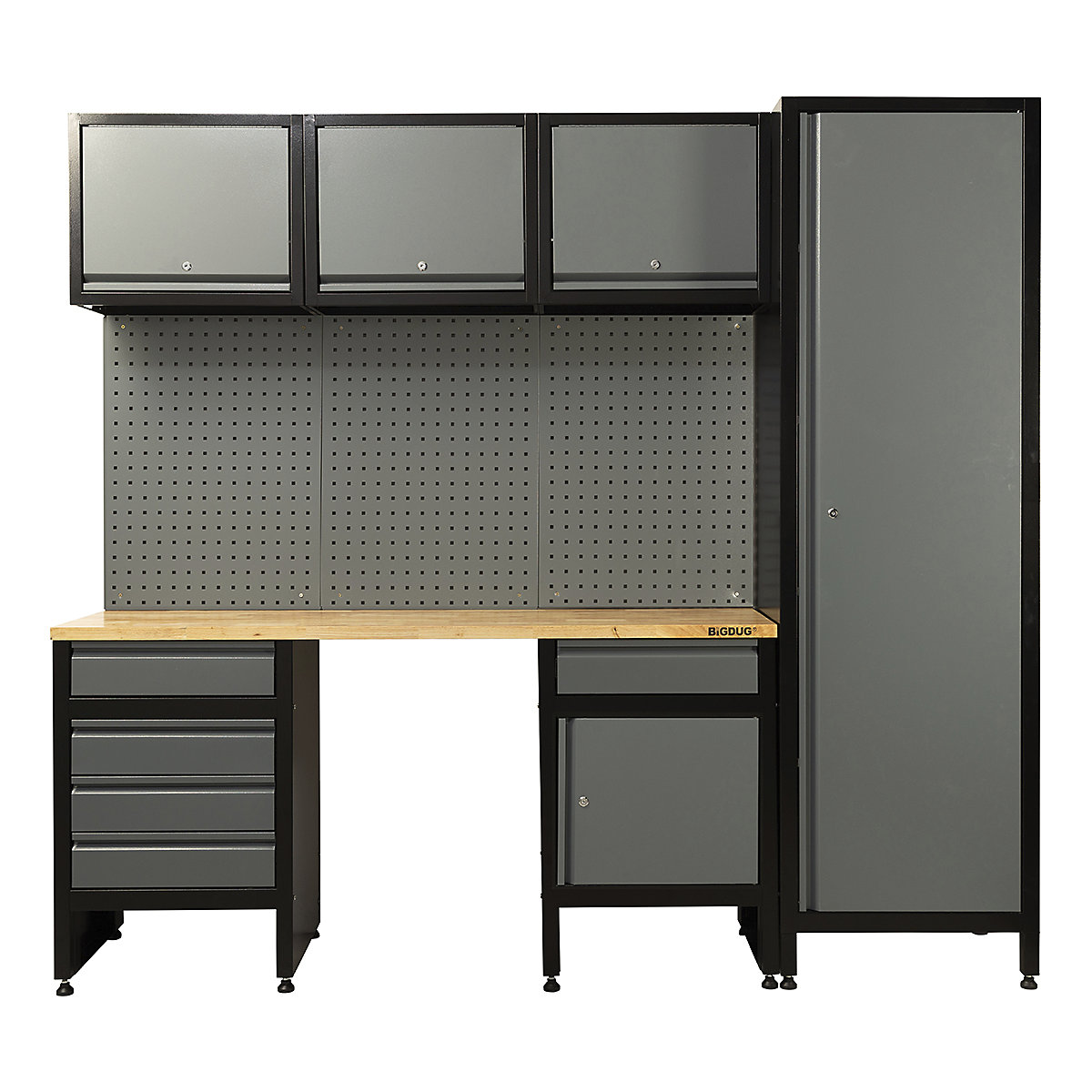 BiGDUG Garage Modular Cabinet Kits | 2278mm Wide | 2 Cabinets & Floor Cupboard