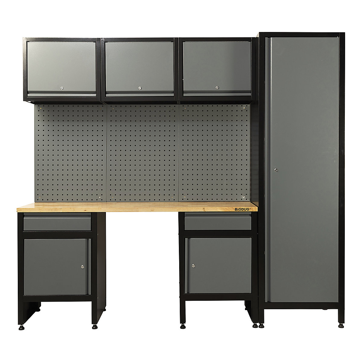 BiGDUG Garage Modular Cabinet Kits | 2278mm Wide | 2 Cabinets & Floor Cupboard