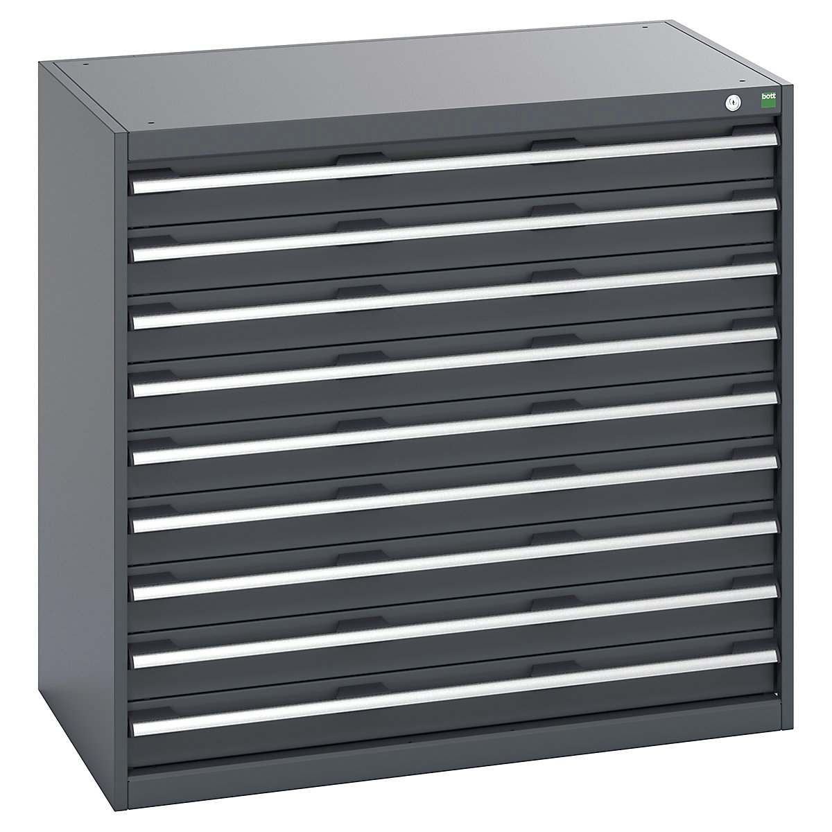 Bott Cubio Cabinets | 1050mm Wide, Bott Cubio Cabinets | 1050mm Wide, Bott Cubio Cabinet | 9 Drawers | 1000h x 1050w x 650d mm | Dark Grey Doors | Dark Grey Housing-0
