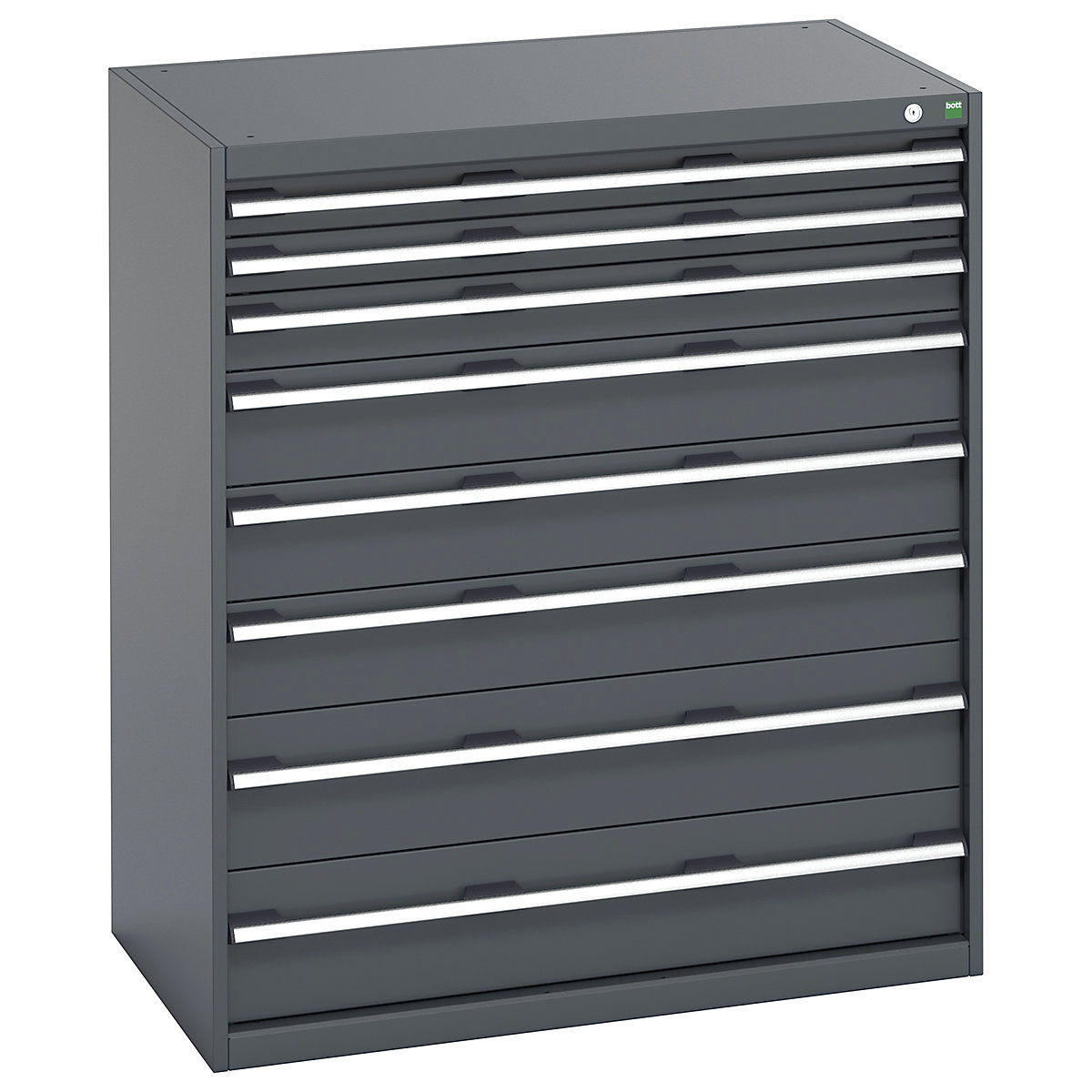 Bott Cubio Cabinets | 1050mm Wide, Bott Cubio Cabinets | 1050mm Wide, Bott Cubio Cabinet | 8 Drawers | 1200h x 1050w x 650d mm | Dark Grey Doors | Dark Grey Housing-0