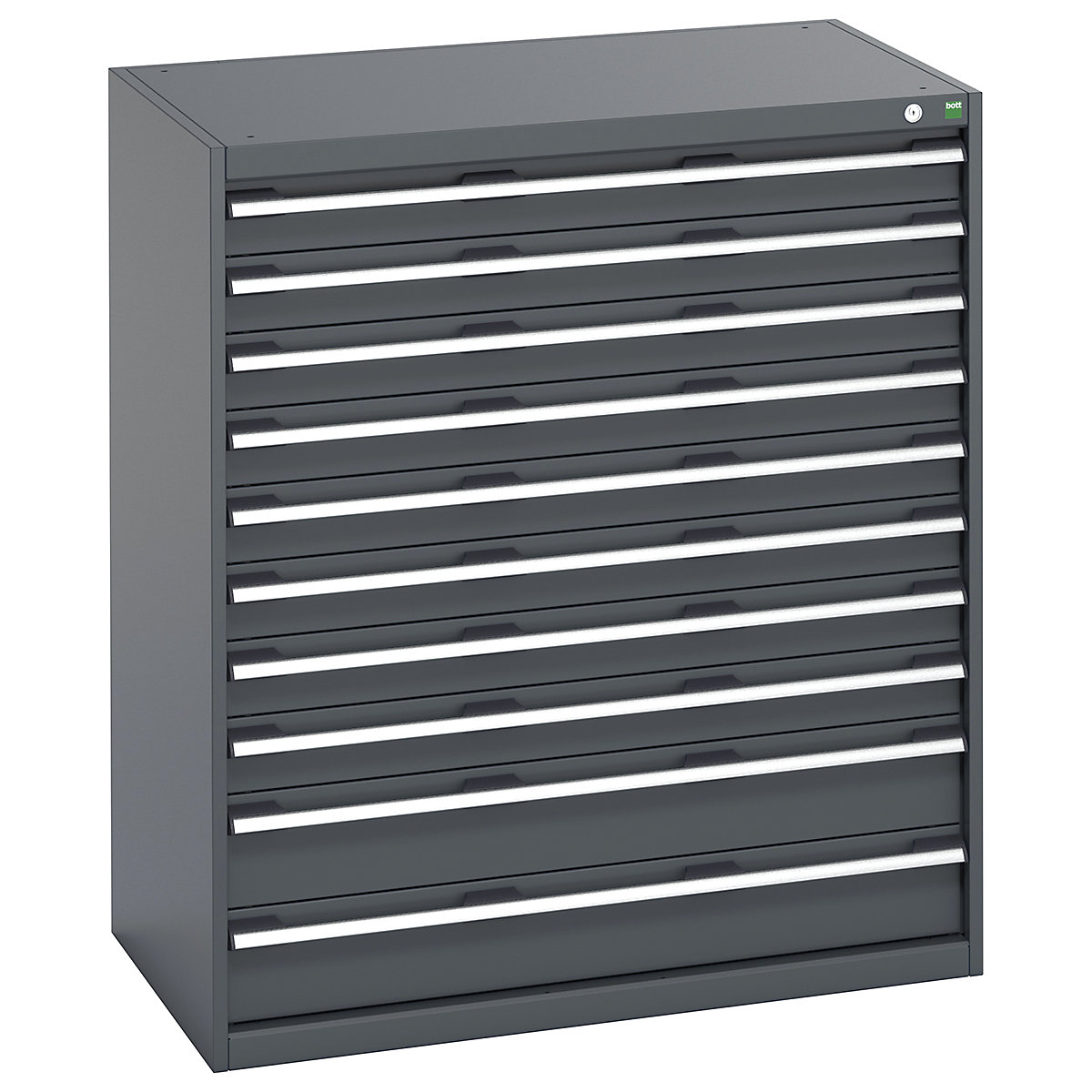 Bott Cubio Cabinets | 1050mm Wide, Bott Cubio Cabinets | 1050mm Wide, Bott Cubio Cabinet | 10 Drawers | 1200h x 1050w x 650d mm | Dark Grey Doors | Dark Grey Housing-0
