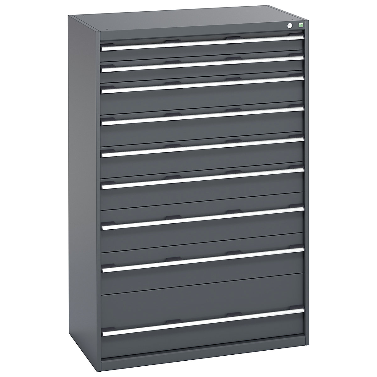 Bott Cubio Cabinets | 1050mm Wide, Bott Cubio Cabinets | 1050mm Wide, Bott Cubio Cabinet | 9 Drawers | 1600h x 1050w x 650d mm | Dark Grey Doors | Dark Grey Housing-0