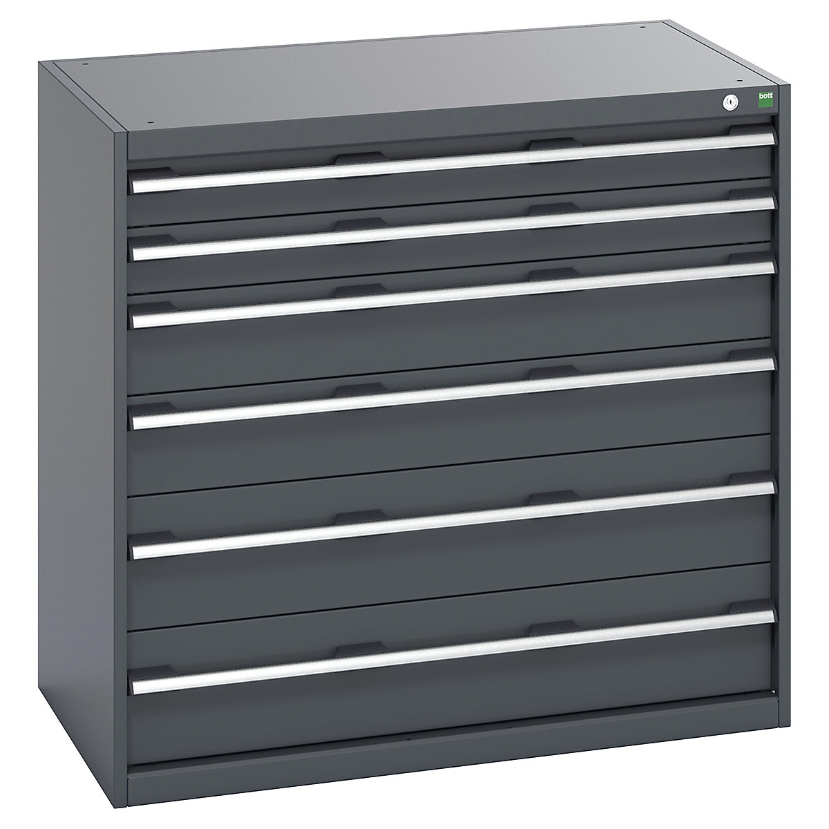 Bott Cubio Cabinets | 1050mm Wide, Bott Cubio Cabinets | 1050mm Wide, Bott Cubio Cabinet | 6 Drawers | 1000h x 1050w x 650d mm | Dark Grey Doors | Dark Grey Housing-0