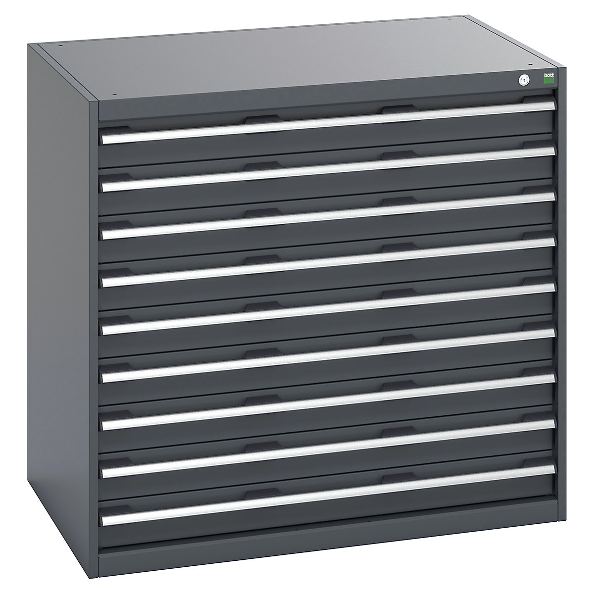 Bott Cubio Cabinets | 1050mm Wide, Bott Cubio Cabinets | 1050mm Wide, Bott Cubio Cabinet | 9 Drawers | 1000h x 1050w x 750d mm | Dark Grey Doors | Dark Grey Housing-0