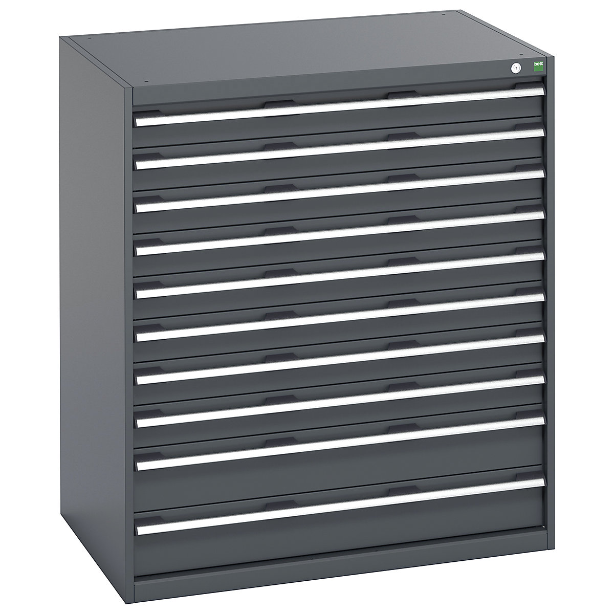 Bott Cubio Cabinets | 1050mm Wide, Bott Cubio Cabinets | 1050mm Wide, Bott Cubio Cabinet | 10 Drawers | 1200h x 1050w x 750d mm | Dark Grey Doors | Dark Grey Housing-0