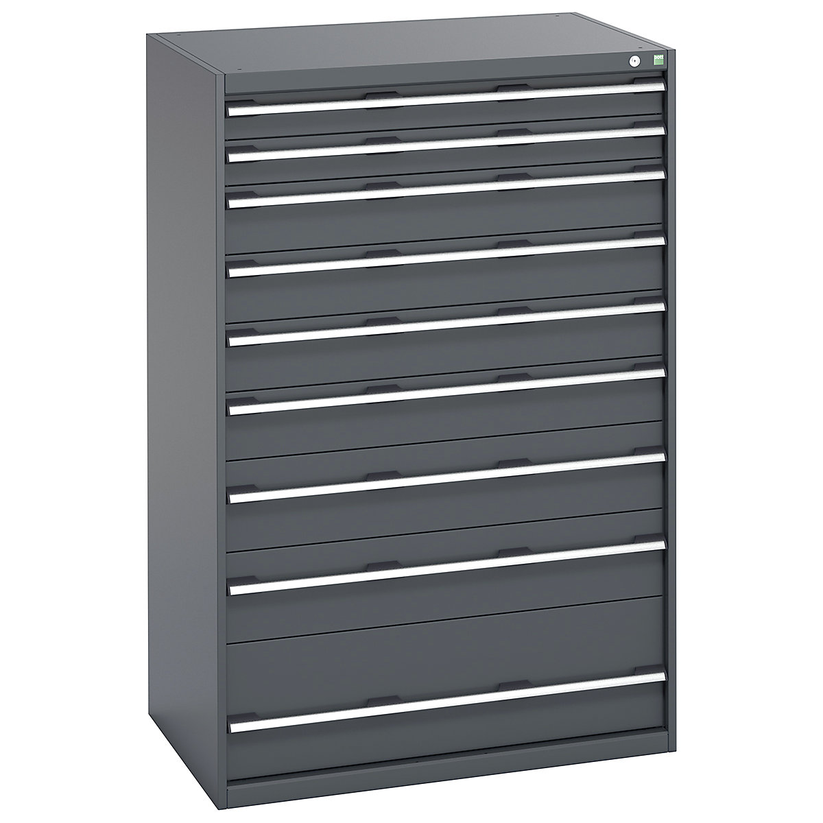 Bott Cubio Cabinets | 1050mm Wide, Bott Cubio Cabinets | 1050mm Wide, Bott Cubio Cabinet | 9 Drawers | 1600h x 1050w x 750d mm | Dark Grey Doors | Dark Grey Housing-0