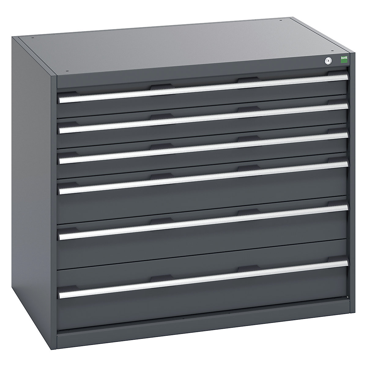 Bott Cubio Cabinets | 1050mm Wide, Bott Cubio Cabinets | 1050mm Wide, Bott Cubio Cabinet | 6 Drawers | 900h x 1050w x 750d mm | Dark Grey Doors | Dark Grey Housing-0