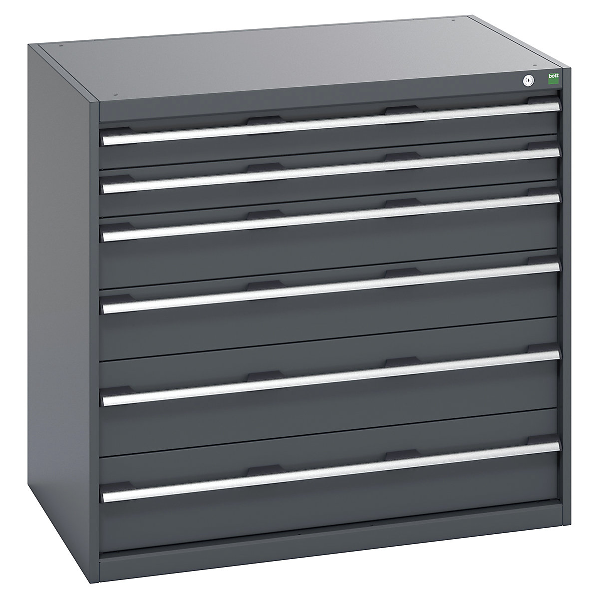 Bott Cubio Cabinets | 1050mm Wide, Bott Cubio Cabinets | 1050mm Wide, Bott Cubio Cabinet | 6 Drawers | 1000h x 1050w x 750d mm | Dark Grey Doors | Dark Grey Housing-0