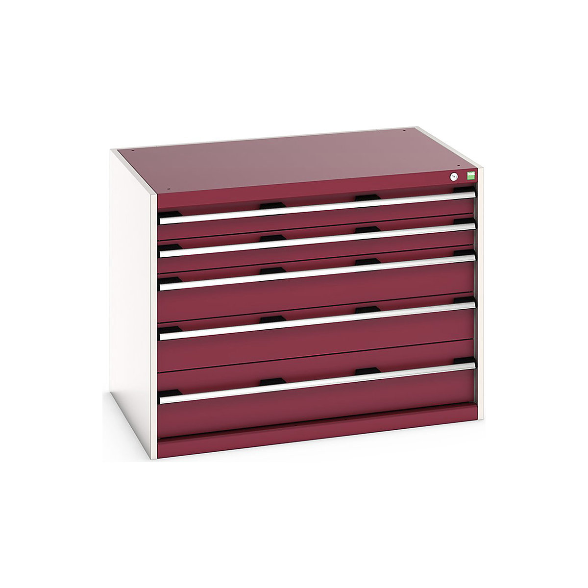 Bott Cubio Cabinets | 1050mm Wide, Bott Cubio Cabinets | 1050mm Wide, Bott Cubio Cabinet | 5 Drawers | 800h x 1050w x 750d mm | Red-0