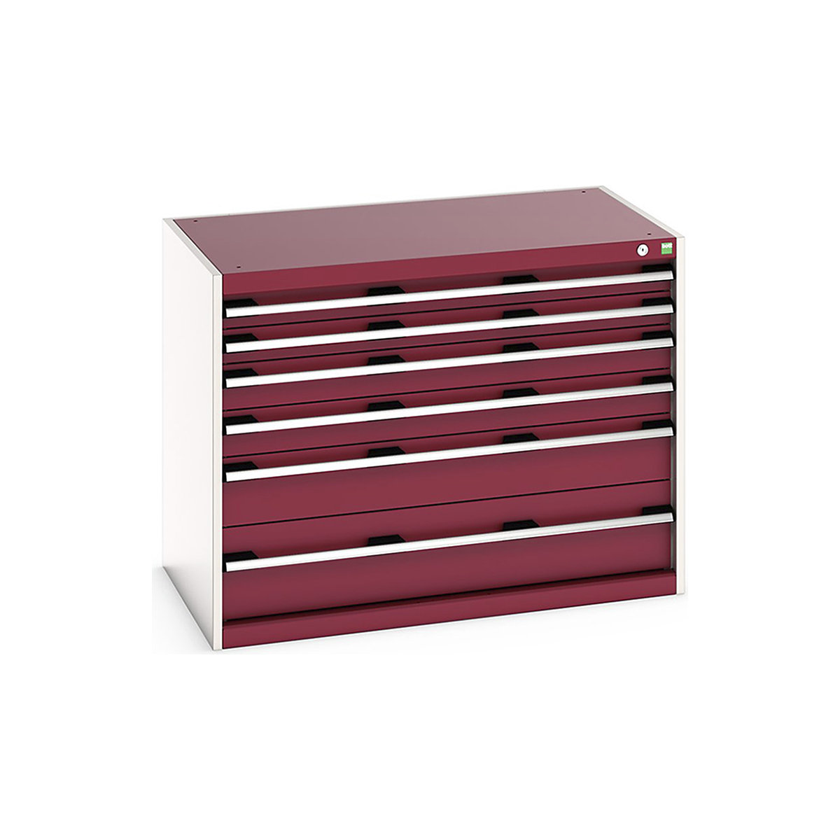 Bott Cubio Cabinets | 1050mm Wide, Bott Cubio Cabinets | 1050mm Wide, Bott Cubio Cabinet | 6 Drawers | 800h x 1050w x 650d mm | Red-0
