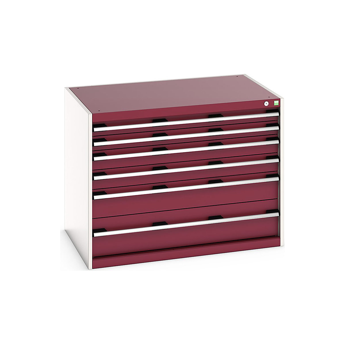 Bott Cubio Cabinets | 1050mm Wide, Bott Cubio Cabinets | 1050mm Wide, Bott Cubio Cabinet | 6 Drawers | 800h x 1050w x 750d mm | Red-0