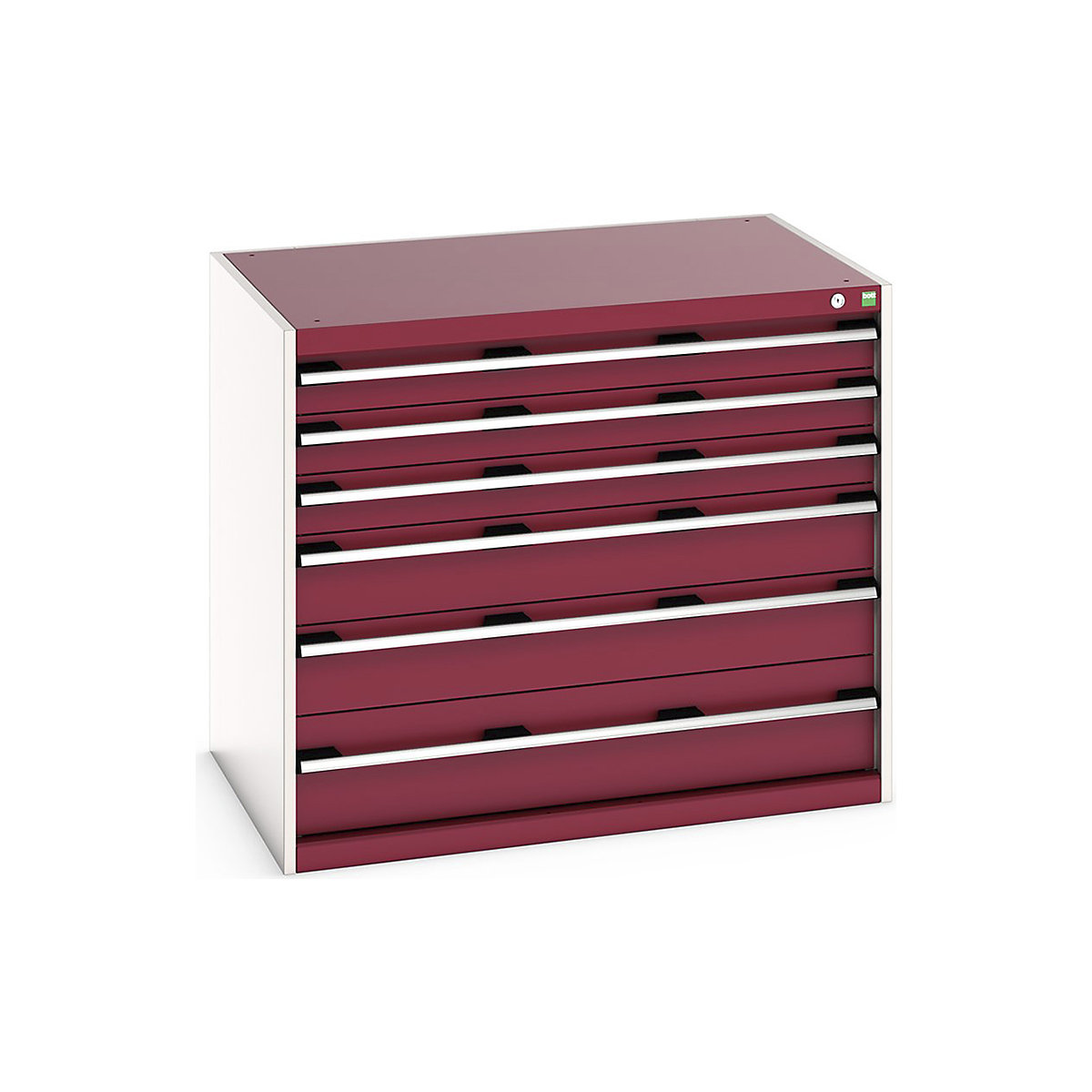 Bott Cubio Cabinets | 1050mm Wide, Bott Cubio Cabinets | 1050mm Wide, Bott Cubio Cabinet | 6 Drawers | 900h x 1050w x 750d mm | Red-0