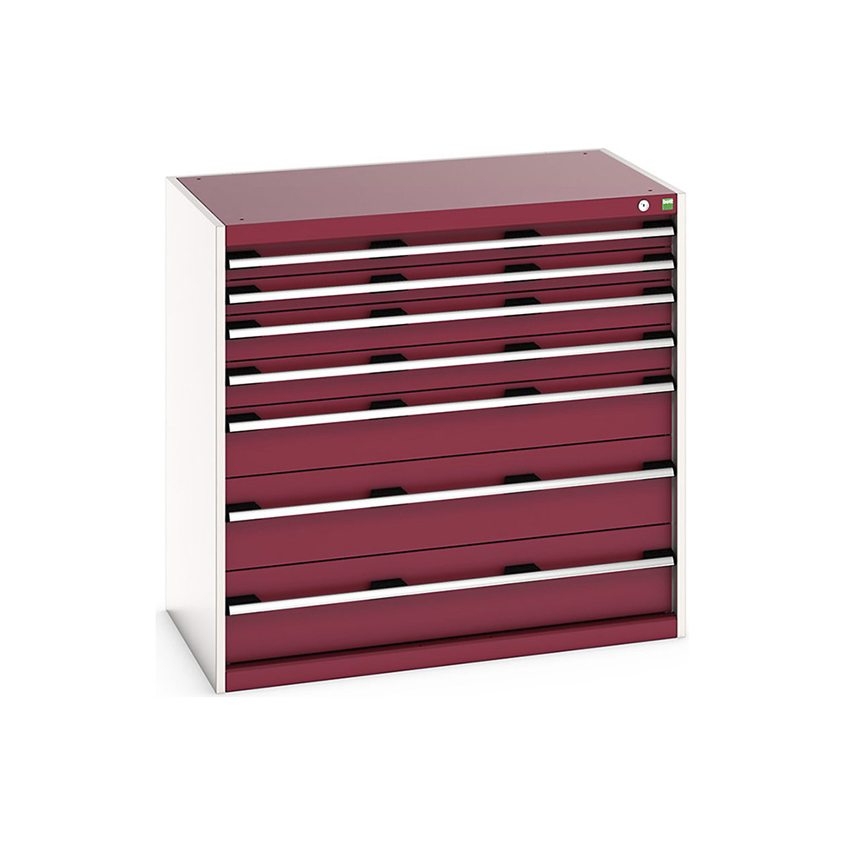 Bott Cubio Cabinets | 1050mm Wide, Bott Cubio Cabinets | 1050mm Wide, Bott Cubio Cabinet | 7 Drawers | 1000h x 1050w x 650d mm | Red-0