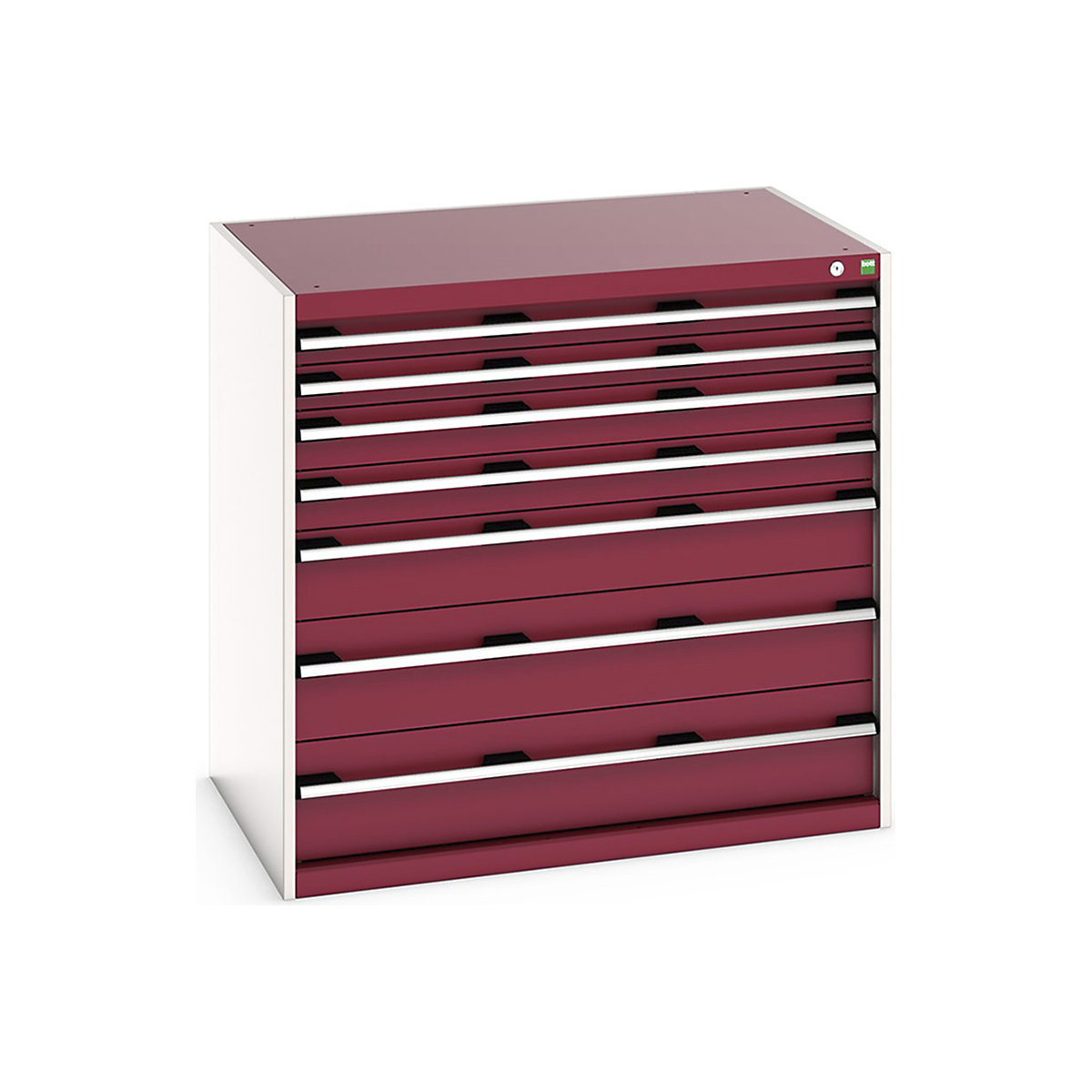 Bott Cubio Cabinets | 1050mm Wide, Bott Cubio Cabinets | 1050mm Wide, Bott Cubio Cabinet | 7 Drawers | 1000h x 1050w x 750d mm | Red-0