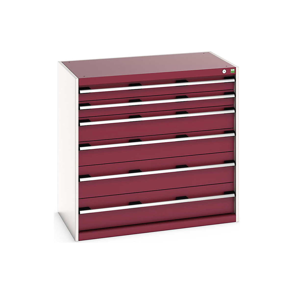 Bott Cubio Cabinets | 1050mm Wide, Bott Cubio Cabinets | 1050mm Wide, Bott Cubio Cabinet | 6 Drawers | 1000h x 1050w x 650d mm | Red-0