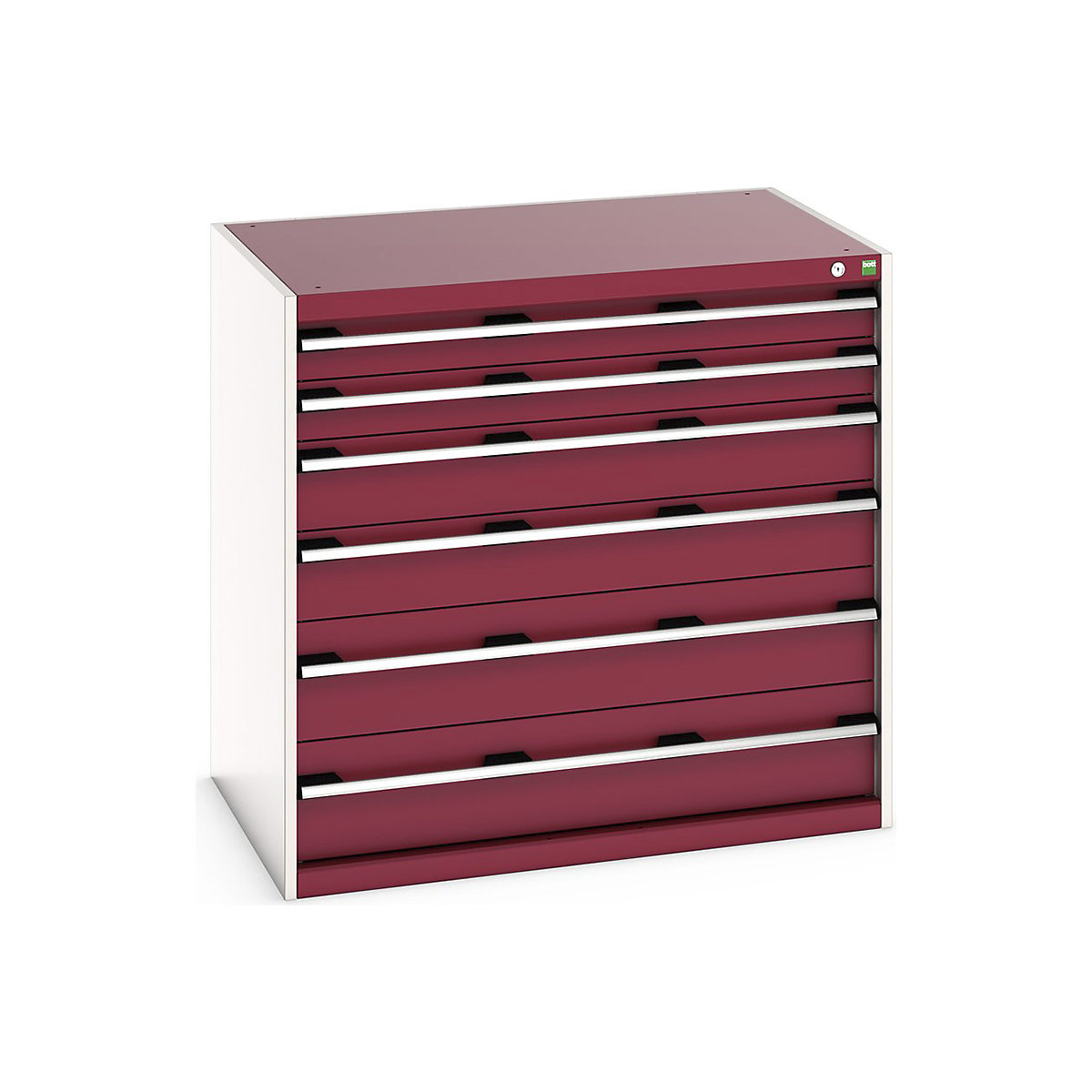 Bott Cubio Cabinets | 1050mm Wide, Bott Cubio Cabinets | 1050mm Wide, Bott Cubio Cabinet | 6 Drawers | 1000h x 1050w x 750d mm | Red-0