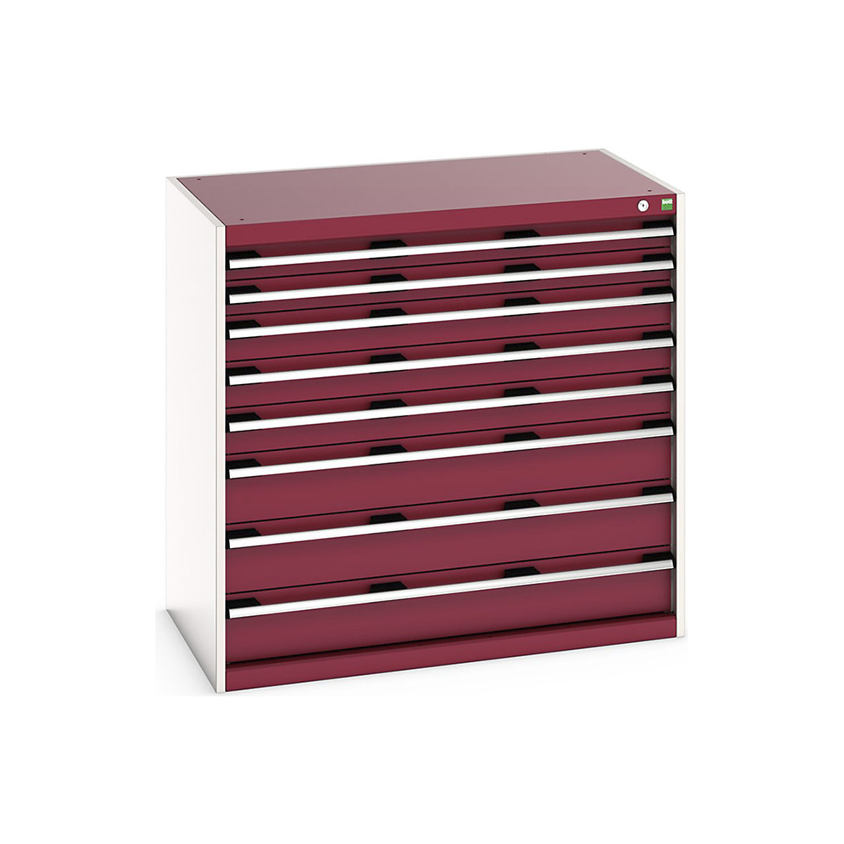 Bott Cubio Cabinets | 1050mm Wide, Bott Cubio Cabinets | 1050mm Wide, Bott Cubio Cabinet | 8 Drawers | 1000h x 1050w x 650d mm | Red-0
