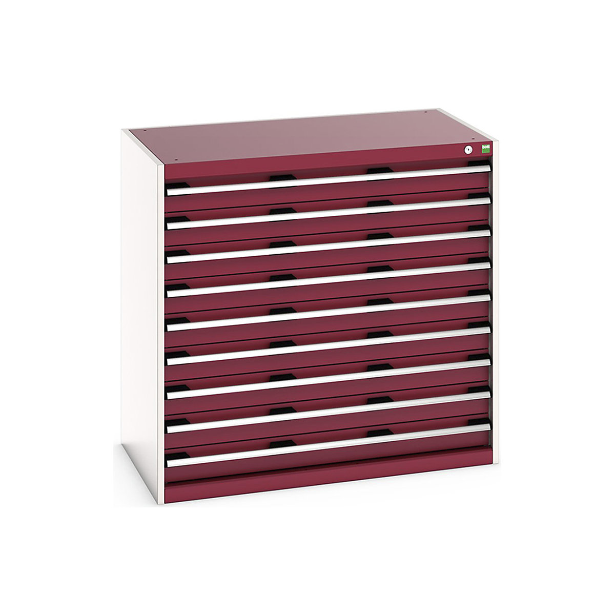Bott Cubio Cabinets | 1050mm Wide, Bott Cubio Cabinets | 1050mm Wide, Bott Cubio Cabinet | 9 Drawers | 1000h x 1050w x 650d mm | Red-0