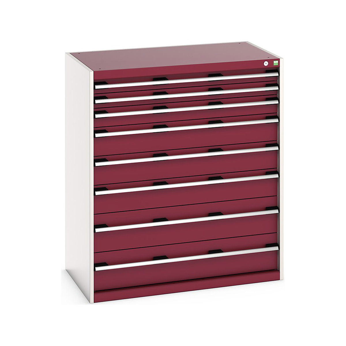 Bott Cubio Cabinets | 1050mm Wide, Bott Cubio Cabinets | 1050mm Wide, Bott Cubio Cabinet | 8 Drawers | 1200h x 1050w x 650d mm | Red-0