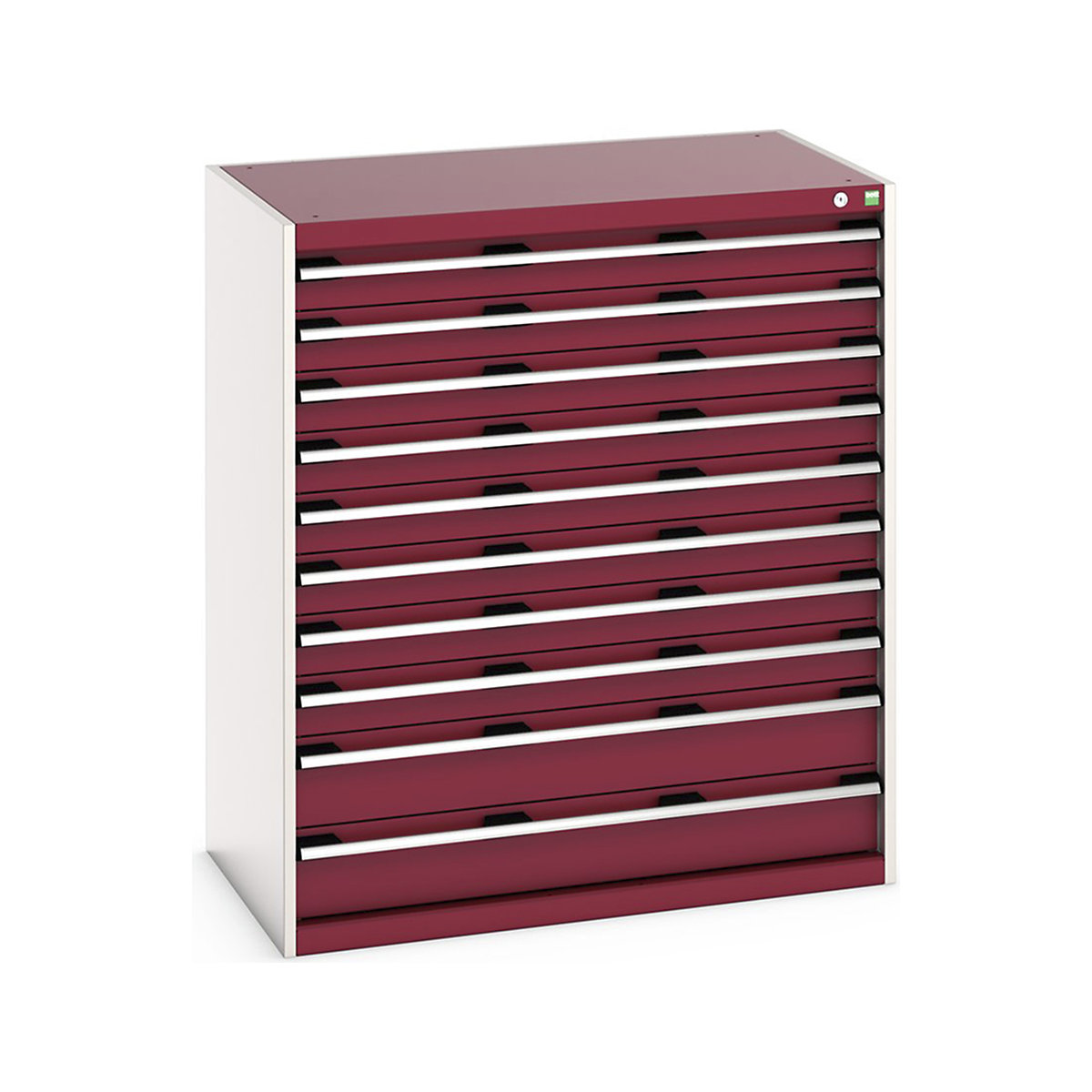 Bott Cubio Cabinets | 1050mm Wide, Bott Cubio Cabinets | 1050mm Wide, Bott Cubio Cabinet | 10 Drawers | 1200h x 1050w x 650d mm | Red-0