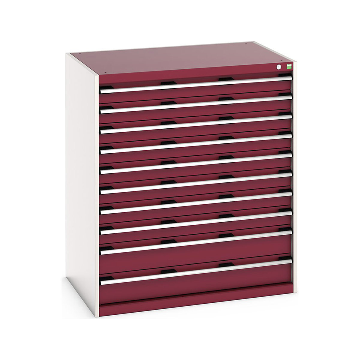 Bott Cubio Cabinets | 1050mm Wide, Bott Cubio Cabinets | 1050mm Wide, Bott Cubio Cabinet | 10 Drawers | 1200h x 1050w x 750d mm | Red-0