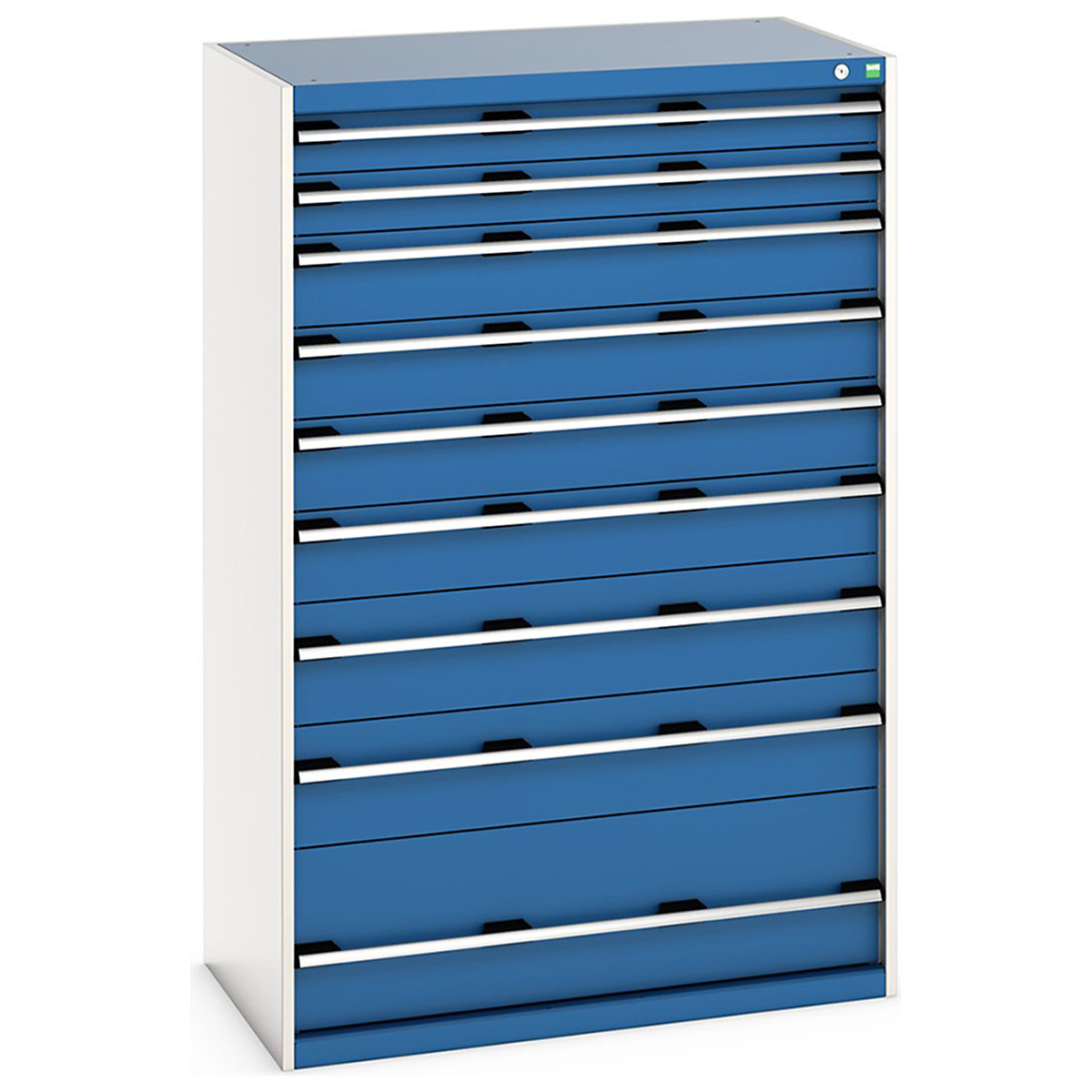 Bott Cubio Cabinets | 1050mm Wide, Bott Cubio Cabinets | 1050mm Wide, Bott Cubio Cabinet | 9 Drawers | 1600h x 1050w x 650d mm | Blue-0