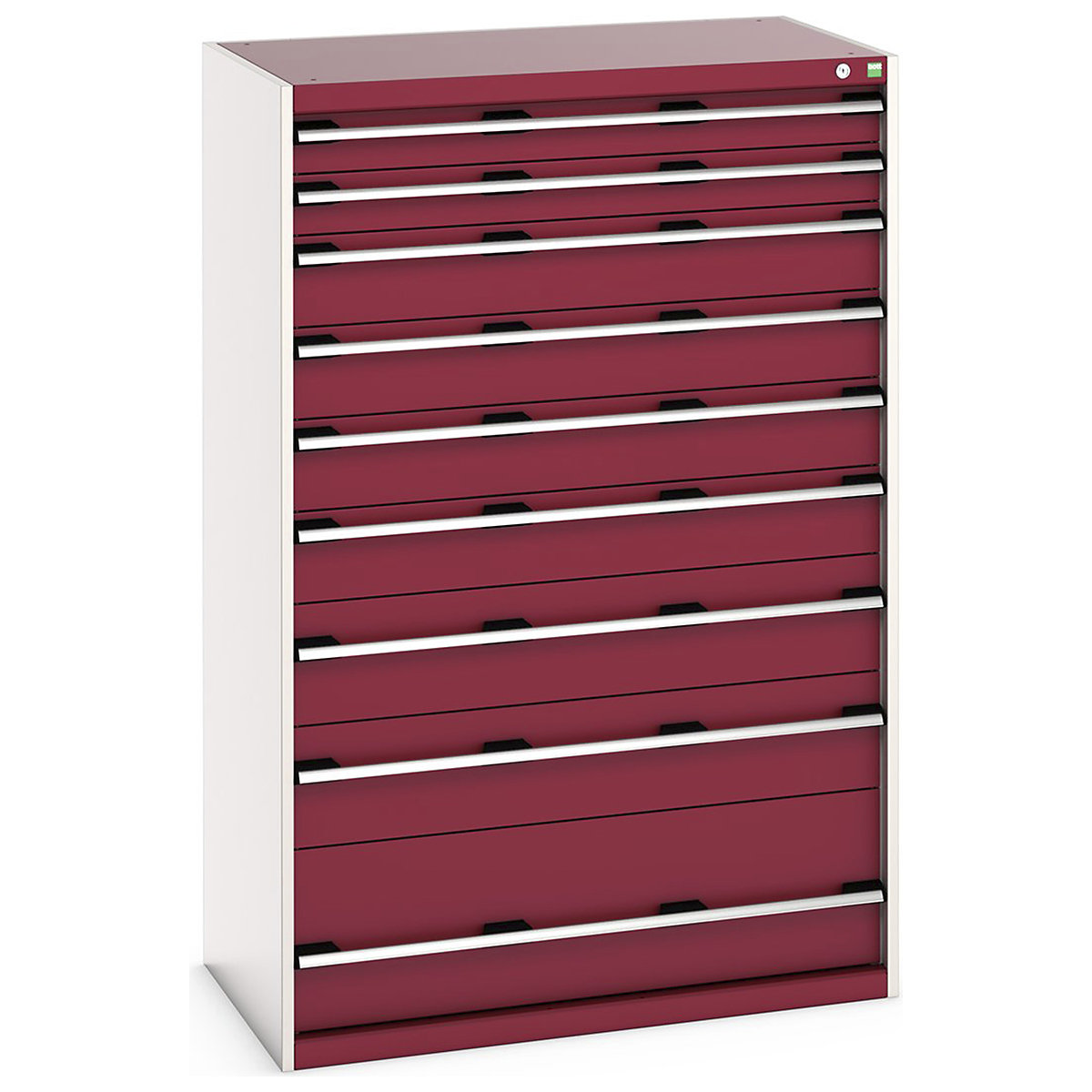 Bott Cubio Cabinets | 1050mm Wide, Bott Cubio Cabinets | 1050mm Wide, Bott Cubio Cabinet | 9 Drawers | 1600h x 1050w x 650d mm | Red-0